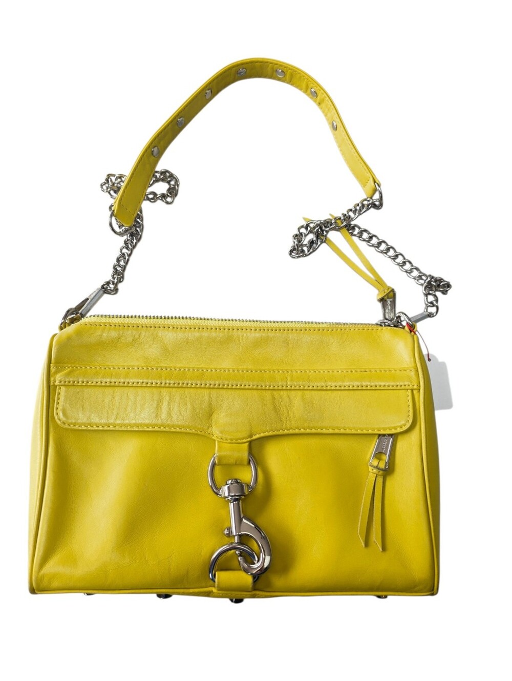 Rebecca Minkoff Large MAC Crossbody Bag Yellow Leather Silver Hardware